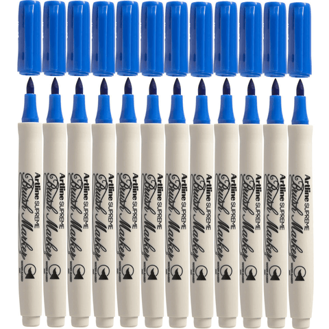 Artline Supreme Brush Marker (Blue) [Box 12]