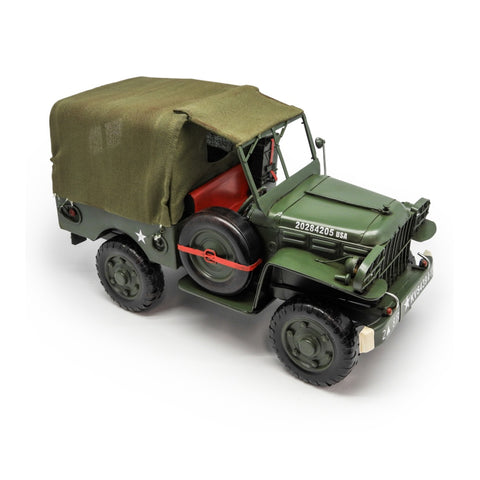 Boyle Metal Ornament Figurine Army Jeep Truck 34cm (Green)