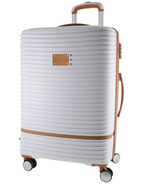 Pierre Cardin Medium Hard-Shell Suitcase Travel Luggage 70cm (White)