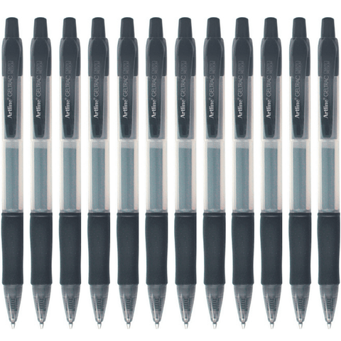 Artline GelTrac Gel Ink Pen 5570 Retractable 0.7mm (Black) [Box 12]