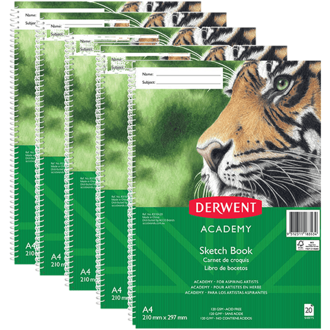 Derwent Academy Artist Sketch Book Pp Portrait A4 20 Sheets Pack 5