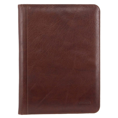 Pierre Cardin Men's Italian Leather Business Notepad Holder Case Chocolate