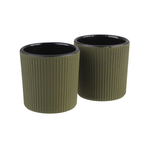 Teaology Serenity Cast Iron Tea Cup 120ml Set 2 - Olive
