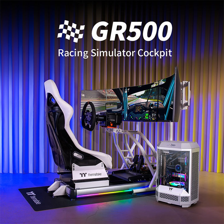 Rgb Racing Thermaltake Gaming GR500 RGB Racing Simulator Cockpit (Snow Edition ...