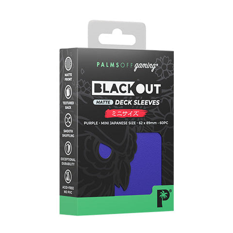 Palms Off Gaming Palms Off Japanese 60pc Blackout Deck Sleeves - Purple Matte
