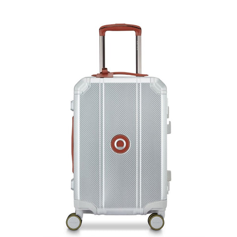 Delsey Alu'r - Aluminum Zipperless Premium Carry On Luggage - Silver