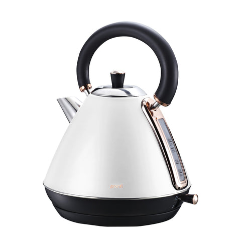 Pronti 1.7L Rose Trim Collection Kettle Stainless Steel (White)