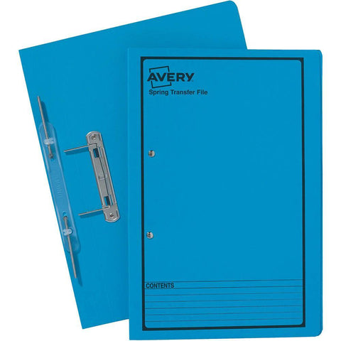 Avery 86824 Spring Transfer File Foolscap Box of 25 (Blue)