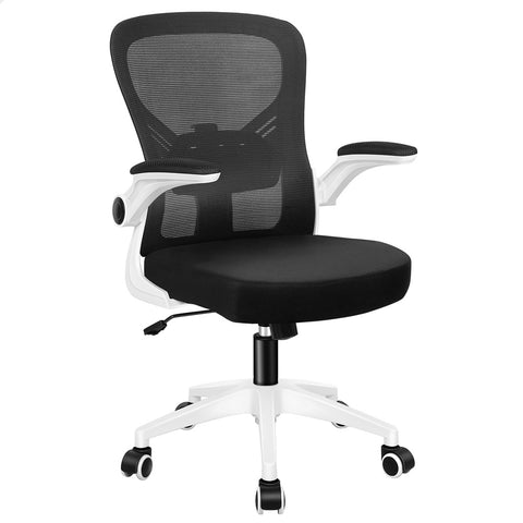 ALFORDSON Mesh Office Chair Executive Computer Tilt Fabric Seat Work (White Black)