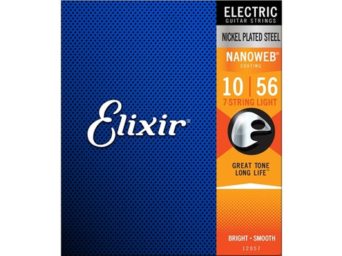Elixir #12057 Electric 7 Strings Nano Nickel Plated Steel 10-56 Light