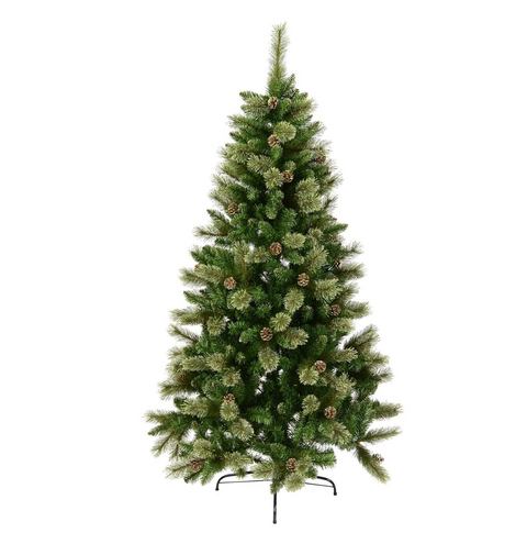1.8m Dawn Dew Artificial Christmas Tree | 616 Tips & 43 Pine Cones Green