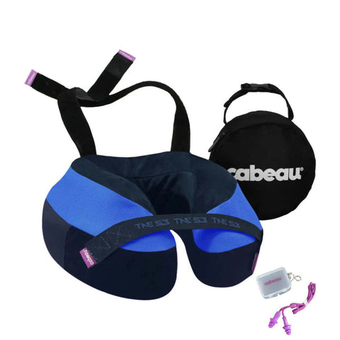 Cabeau The Neck''s Evolution S3 Memory Foam Neck Travel Pillow with Chin and Se (Blue)