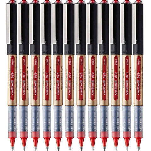 Uni-Ball UB150-10 Eye Liquid Ink Rollerball Pen Broad 1.0mm Box 12 (Red)