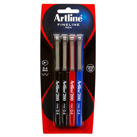 Artline Fineline 0.4mm Assorted Pens [4-Pieces]