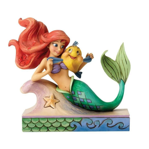 Jim Shore Disney Traditions - The Little Mermaid Ariel with Flounder - Fun and Friends