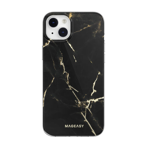 Mageasy Marble Case iPhone 14 Plus - Pearl Black Magsafe