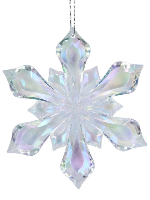 Christmas Warehouse - DECRH988 Iridescent Geometric Prism Snowflake Whimsical Essential Ornament | 10cm Iridescent