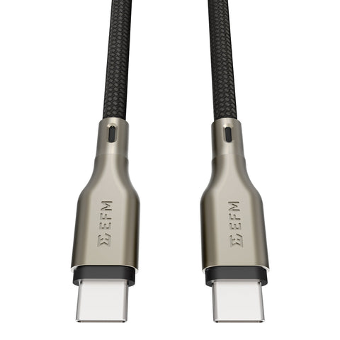 EFM 140W Pro Power and Data USB-C Cable - With 2M Braided Cable - Black