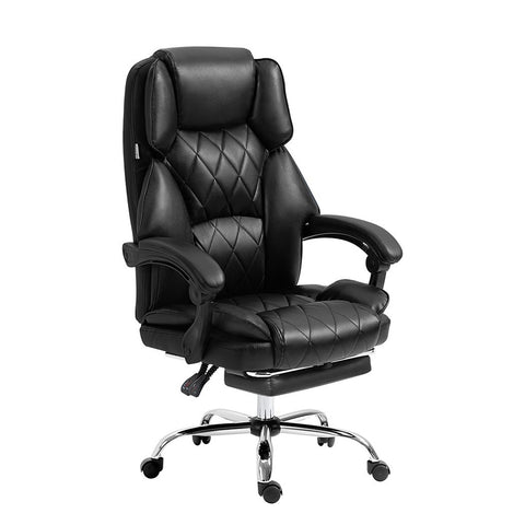 Artiss Executive Office Chair Leather Footrest (Black)