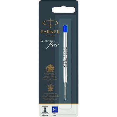 Parker Quinkflow Pen Refill Ballpoint Medium Nib (Blue) [4 Pack]