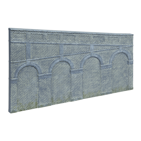 Hornby High-Stepped Arched Retaining Walls x2 (Blue Brick)