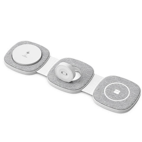 Laser 3-in-1 Foldable Travel Wireless Charging Pad (Grey)
