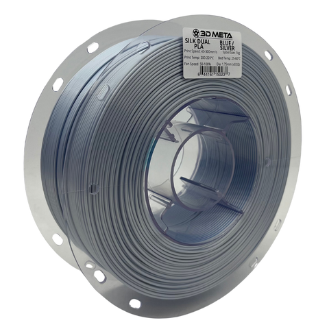 3D META Dual Silk PLA 3D Printing Filament - Blue / Silver