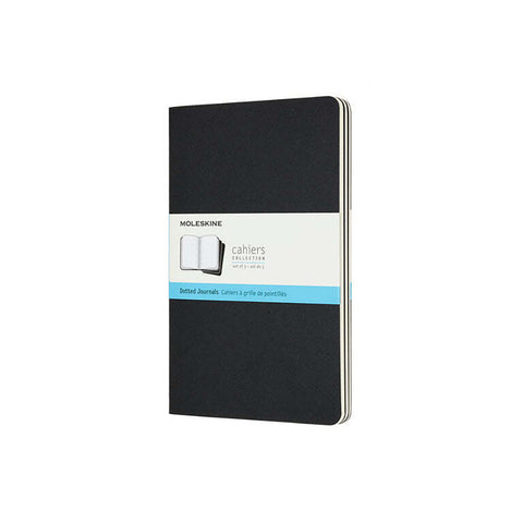 Moleskine Cahier Soft Cover Notebook Dot Grid Set Large (Black) [3-Pieces]