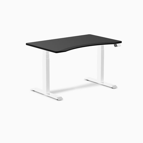 Desky Alpha Dual Sit Stand Gaming Desk - Ergo Edge 1200x750mm (White)