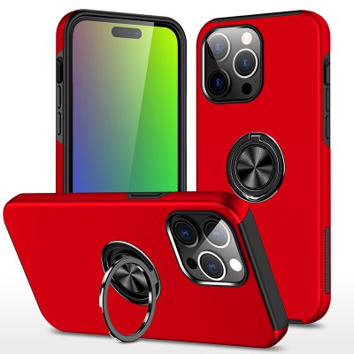 Redefine Magnetic Ring Holder Case for iPhone 15 Pro Max (Red)