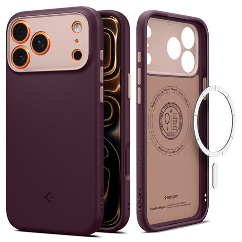 Spigen Apple iPhone 17 Pro Nano Pop (MagFit) Case (Burgundy Bean)