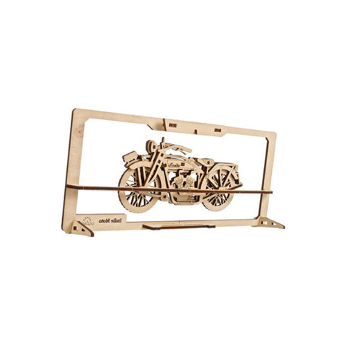 Ugears Indie Moto 2.5D Motorbike Mechanical Wooden Puzzle Model Kit