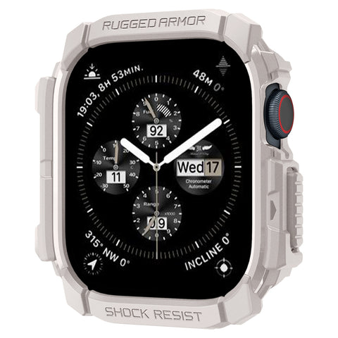 Spigen Apple Watch 10/11 42mm Rugged Armor Case (Dune Beige)