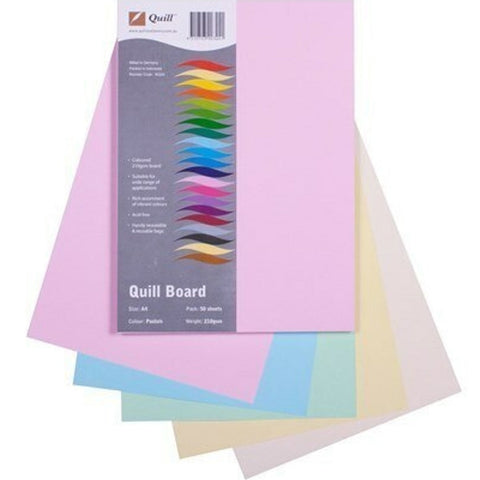 Quill XL Multiboard Paper 210GSM A4 Pack 50 (Assorted Pastels)