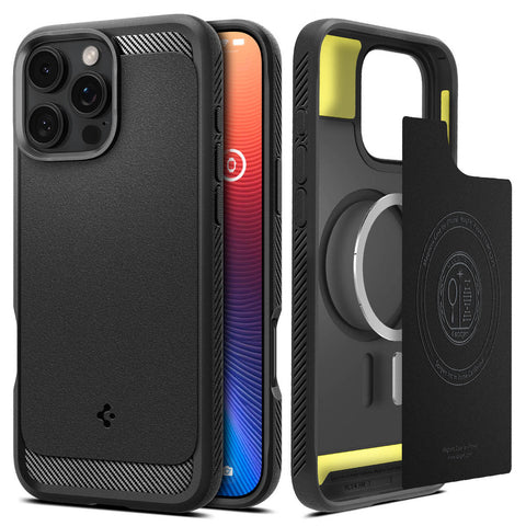 Spigen Apple iPhone 16 Pro Max Rugged Armor (MagFit) Case - Black
