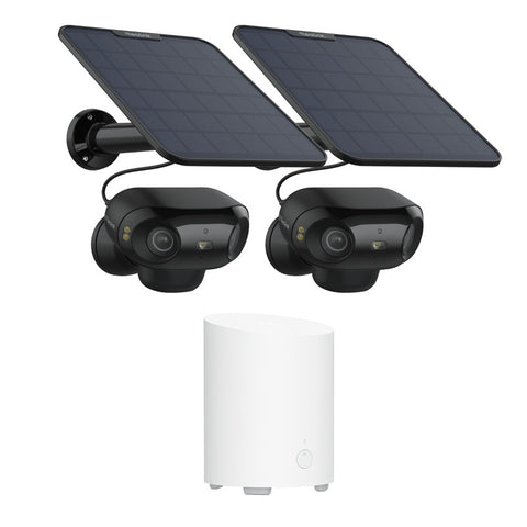 Reolink Home Hub mini 2 pack Argus 4 Pro Black 4K Dual-Lens 180° Security Cameras Wireless