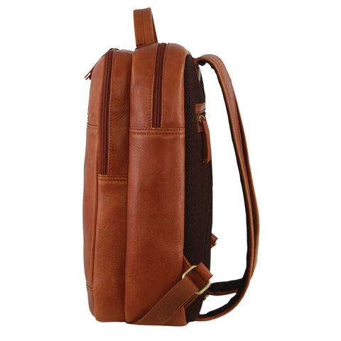 Pierre Cardin Leather Travel & Business Laptop Backpack Bag 32x41cm Cognac
