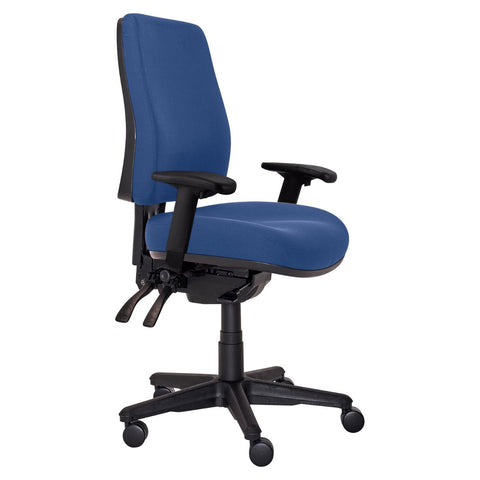 Buro Roma 3 Lever High Back With Seat Slide With Arms Navy