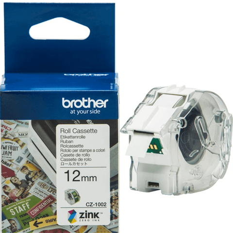Brother CZ-1002 Label Roll Cassette 12mmx5m (White)