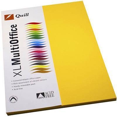 Quill Coloured A4 Copy Paper 80Gsm Pack 100 Sheets (Sunshine)