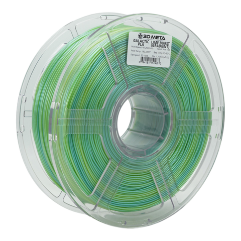 3D META Galactic PLA 3D Printing Filament - Lime Burst (Gradient)
