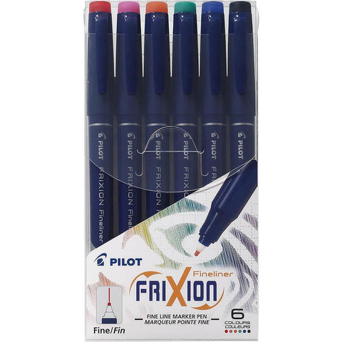 Pilot Frixion Erasable Fineliner Pen 0.45Mm (Assorted) [Pack 6]
