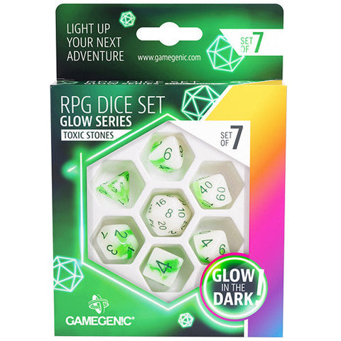 Gamegenic Glow Series - Venom Stones - RPG Dice Set 7 pcs
