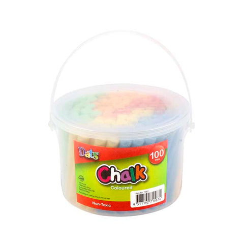 Dats Coloured Chalk, 100pk in Bucket