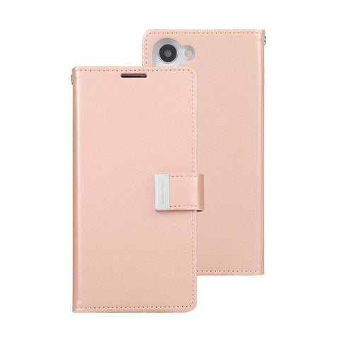 Goospery Rich Diary for Galaxy S23 Ultra - Rose Gold