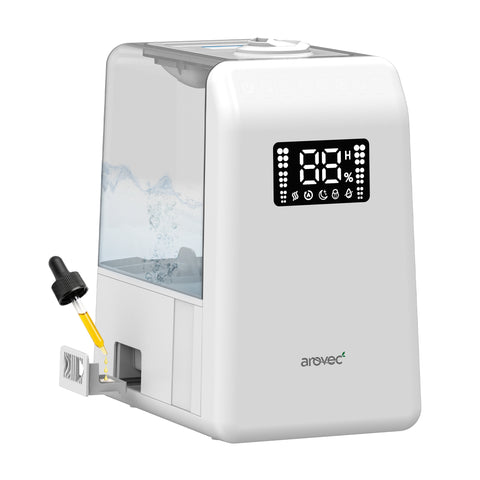 AROVEC Humidifier & Aroma Diffuser, 6L Cool & Warm Mist, 55 m² (White)