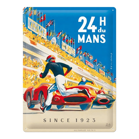 Nostalgic-Art 30x40cm 24h Le Mans Racing Poster Large Sign Plaque - Blue
