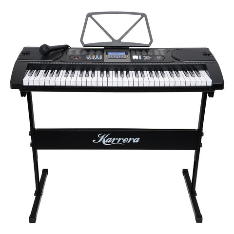 Karrera 61-Keys Electronic Keyboard Piano with Stand (Black)