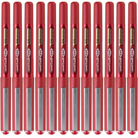 Uni-Ball UB150-038 Eye Rollerball Pen - Red, 0.38mm (Box of 12)