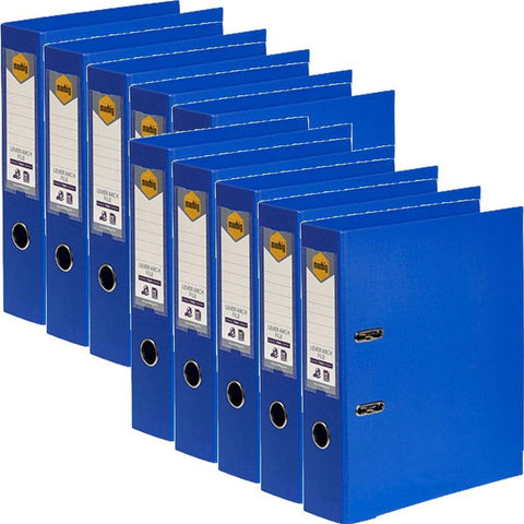 Marbig Linen Lever Arch File Folder PE A4 75mm (Royal Blue) [10 Pack]